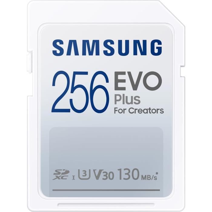 Carte Mémoire Sd, Evo Plus Mbsc256K-Eu, 256 Go, Vitesse De Lecture