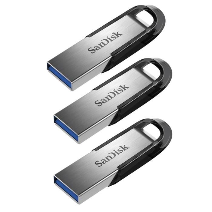 3pcs SanDisk Ultra Flair Clé USB 3.0 dotée d'un corps épuré en métal 150 Mo/ - vue 2