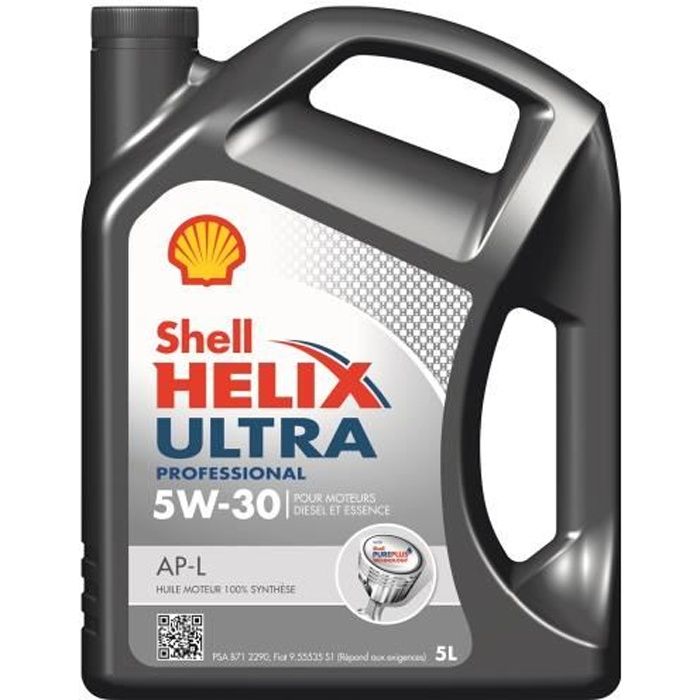 Bidon 5 litres d'huile diesel ou essence Shell Helix Ultra
