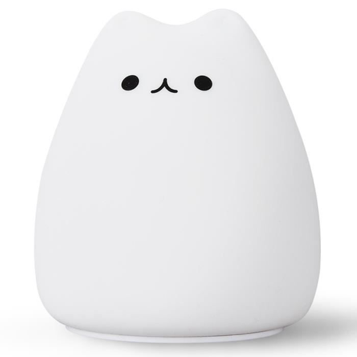 Mini Chat Mignon De Dessin Anime En Forme De Pat Lumiere Lampe Douce Silicone Veilleuse Pour Enfants Jouets Cadeaux Decor De La Blanc Cdiscount Pret A Porter