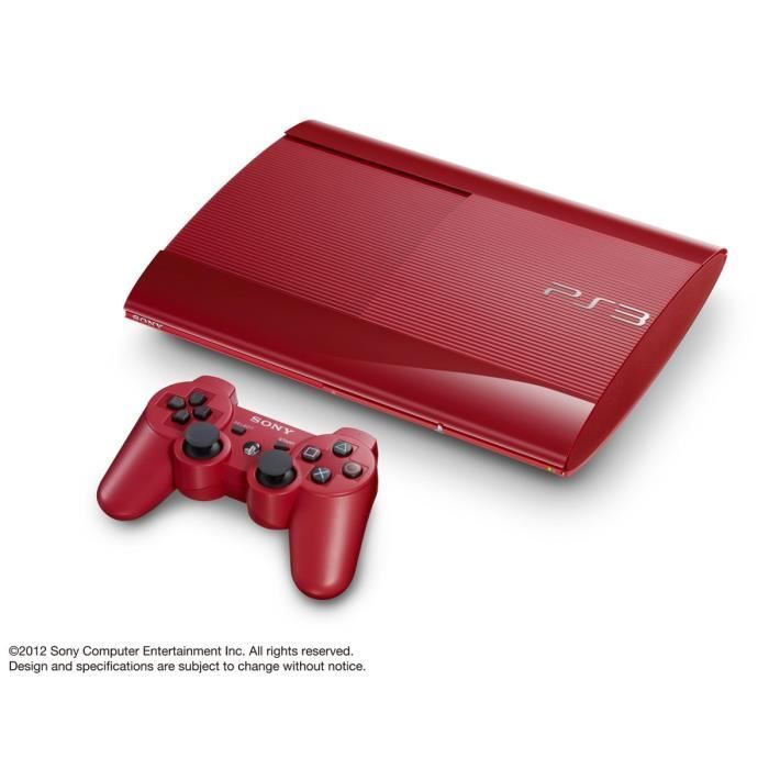 Sony Computer Entertainment Console PS3 Slim Rouge 500 Go Avec Manette Dualshock 3 - Sony