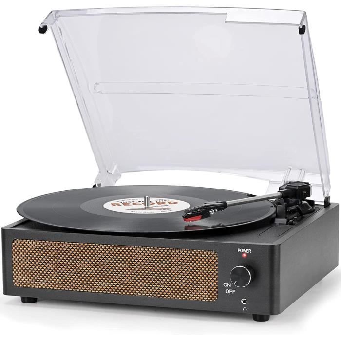 Waves Lecteur Vinyle Bluetooth Avec Haut-Parleur - Platine Vintage, Bruits Blancs Intégrés