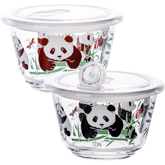 TDN Panda Boîte conservation verre [lot de 2], Boîte Alimentaire en Verre  Hermétiques avec Couvercles, Réutilisables, sans BPA, 52 - Cdiscount Maison