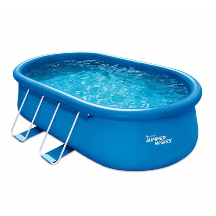 Summer Waves Quick Up Pool | Ovale 457x305x107 cm Bleu | Kit piscine hors sol | Piscine de jardin & piscine en plastique