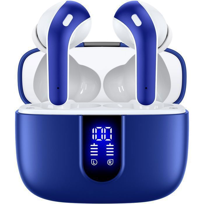 Ecouteurs Bluetooth Sans Fil Pour IPhone 16 15 Pro Ax,Casque Bluetooth Sans Fil 5.3 HiFi Stéréo