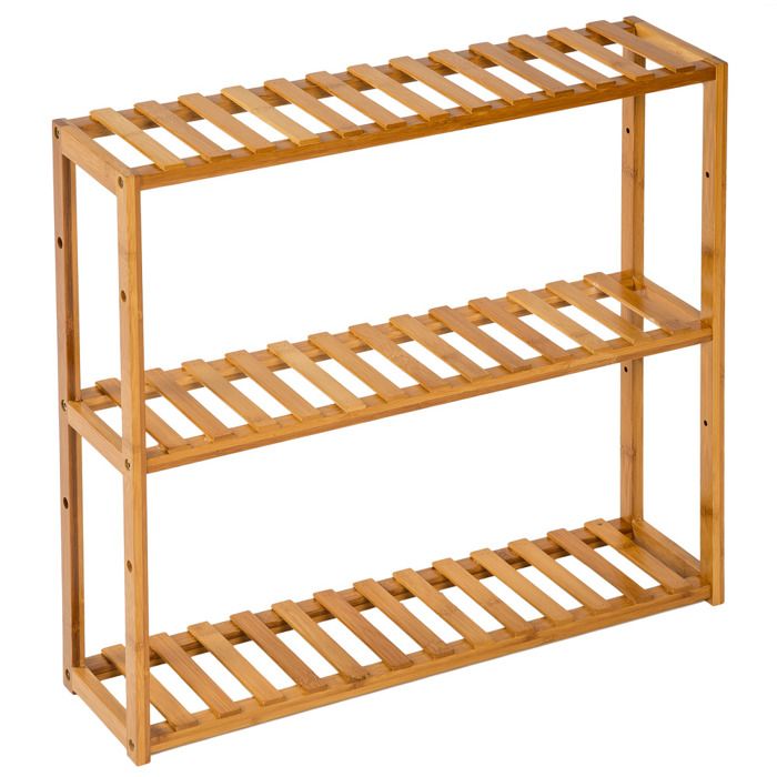 TecTake &Eacute;tag&egrave;re en Bambou 3 niveaux 60x15x54,5cm 