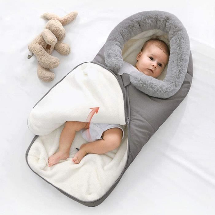 Chancelière Universelle Pour Poussette - Sac De Couchage Bébé Thermique Amovible, 84x38 Cm, Bleu Ou Gris, Fermeture éclair Double Sens
