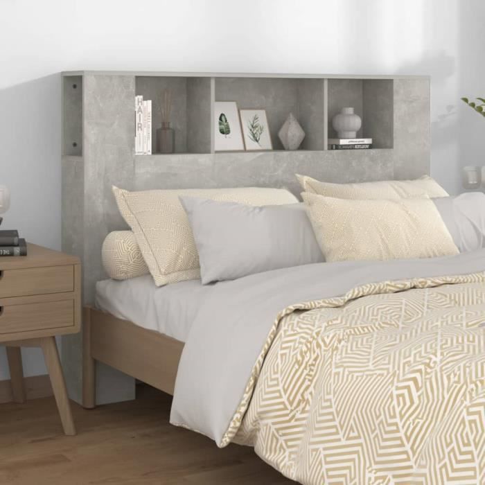 Armoire de tête de lit - TMISHION - PAL811929 - Contemporain - Design - Gris béton