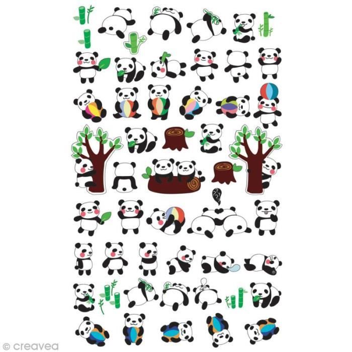 Funny Stickers Epoxy Bebe Panda X 51 Funny Stickers Epoxy Stickers En Epoxy Sur Le Theme Bebe Panda Dimension De La Planche Cdiscount Maison