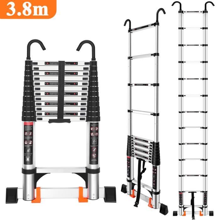 Échelle Télescopique Aluminium Multi-Fonction 3.8M Échelle Pliable Portable et Pliante(1.9M 1.9M) | Leroy Merlin
