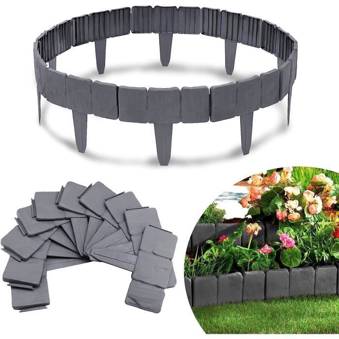 FIVMEN Bordure De Pelouse En Plastique - 2,3 M - Aspect Bois