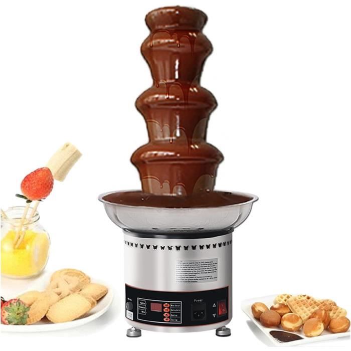 Fontaine à Chocolat 4 Niveaux - Acier Inoxydable 430 - 190W - Capacité 1,2L - Température Réglable 38-45°C - Pour Fêtes