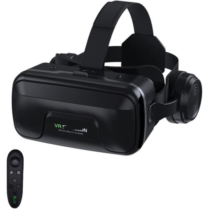 Casque 3D Jeux Films Casque VR Besttoolifes Pour Smartphone - Champ Vision 110° Avec Casque Intégré Casque Gaming Films Immersifs