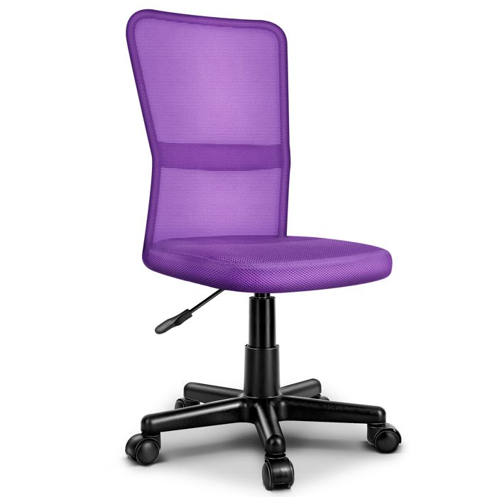 TRESKO® Chaise Fauteuil siège de Bureau ergonomique Violet sans accoudoirs Siège Pivotant Réglable 32-45cm Lift SGS contrôlé