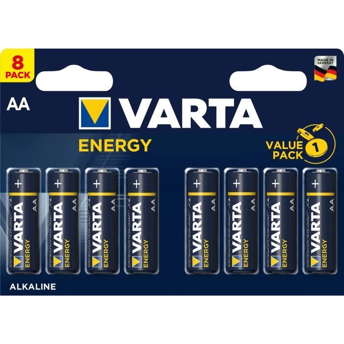 VARTA Pack de 8 piles alcalines Energy AA (LR06) 1 5V VARTA Pack de 8 piles alcalines Energy AA (LR06) 1 5V