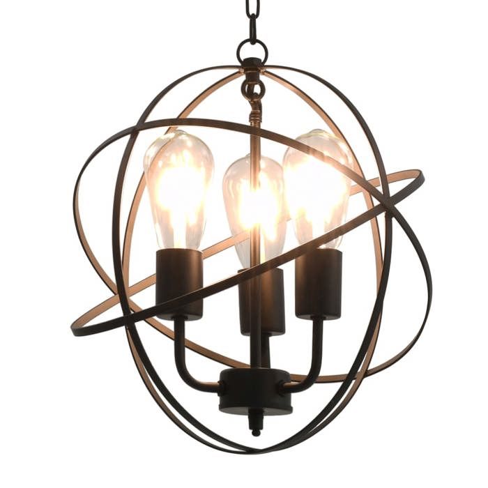 vidaXL Lampe Suspendue Sphère 3 Ampoules Lustre Plafonniers Luminaire Eclairage Intérieur Salon Chambre à Coucher Salle à 281626