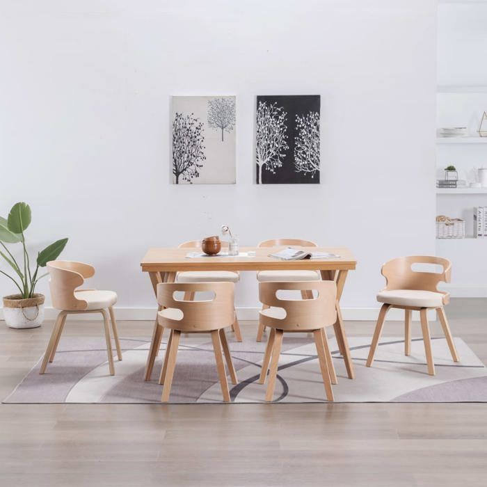 vidaXL 6x Bois Courbé Chaises à Dîner Chaises de Salle à Manger Chaises de Cuisine Chaises de Repas Chaises de Salon Maison 278853