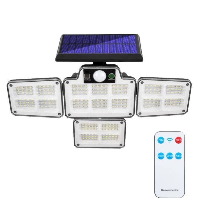 Lampe Solaire Extérieur Détecteur de Mouvement avec Télécommande [3 Modes],Eclairage Exerieur Solaire Etanchéité IP65