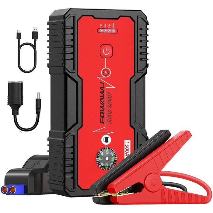 Booster Batterie 1500A 18000mAh Portable Jump Starter (7.0L Essence 5.5L  Diesel) Booster de Batterie de Voiture Sûreté - Cdiscount Auto