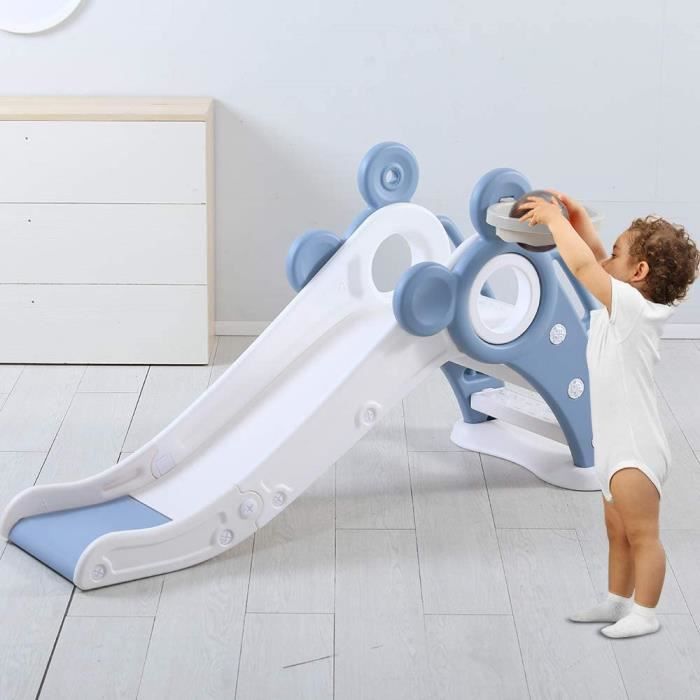 Toboggan Enfant Pliable - 120x50x56 Cm, HDPE Bleu, Intérieur/extérieur, Pour 3 à 6 Ans