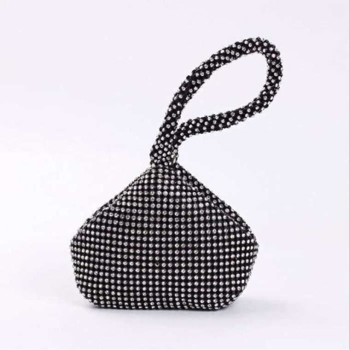 LL16878-POCHETTE A MAIN,Sacs ?� main de soir?�e en perles souples pour femmes. argent. noir. or 