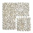 Carrelage de mosaïque-Plaque mosaïque mur et sol en marbre naturel coloris blanc - 30 x 30 cm-1