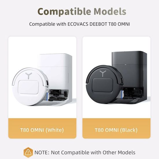 Kit D'accessoires De Rechange Compatibles Avec Ecovacs Deebot T80 Omni / T80 Aspirateur Robot Pièces Pièces 24 Pièces