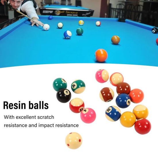 Set De 16 Mini Boules Billard – Résine 38mm, Jeu Complet Pour Petite Table Enfants