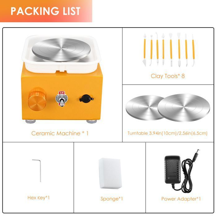 Kit Roue Poterie Enfant Débutant | Avec Lumière Et Peinture | Vitesse Réglable | Loisir Créatif 6 Ans Et +