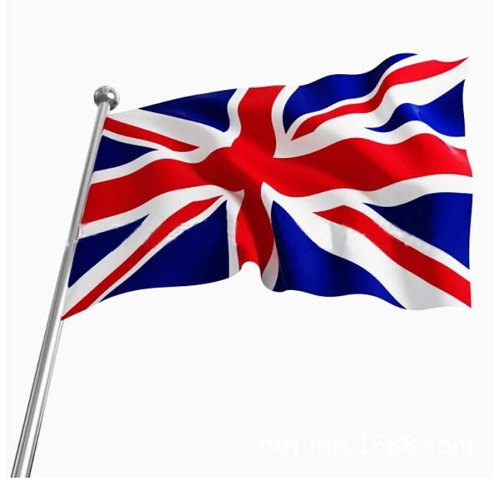 Arborant l'Union Jack, le drapeau de la Grande-Bretagne, cette