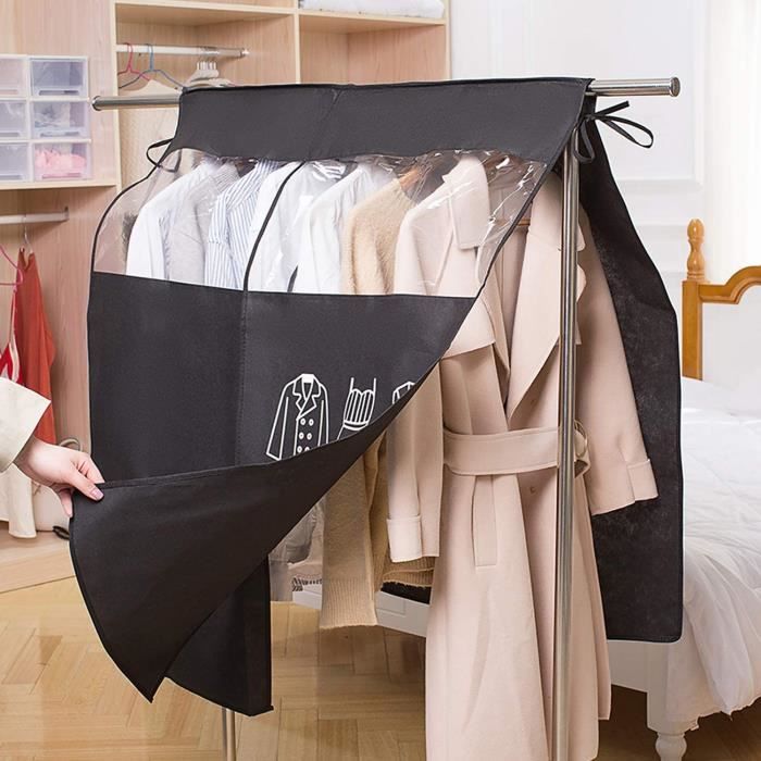Lot De 4 Housses De Protection Pour Vêtements Longues 180 X 60 Cm, Housses Pliables