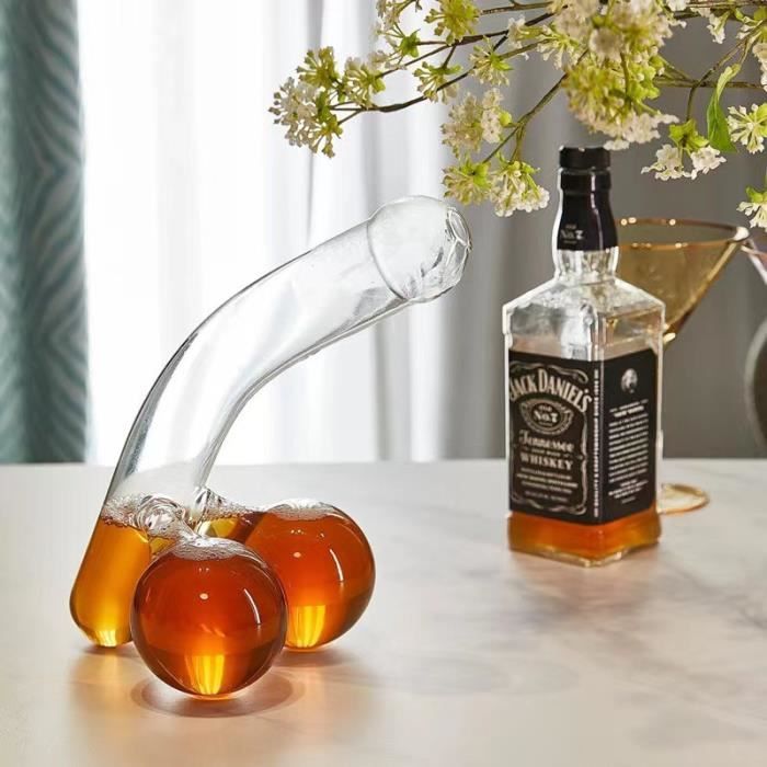 Décanteur Whisky Thème Loup Vintage - Bouteille Gravée Avec Loup Réaliste, Cadeau Bar Et Collection