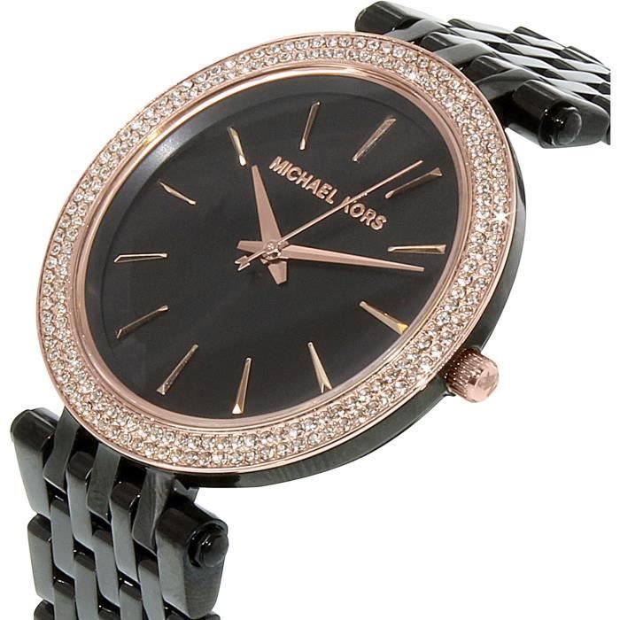 MICHAEL KORS Women s Darci Black Dial Black Carbon plated Watch MK3407 W7XG3 Achat vente montre Femme Adulte Cdiscount