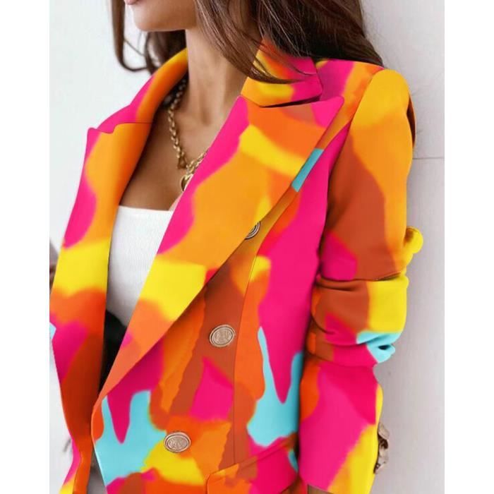 Veste blazer orange sale femme