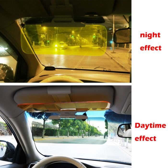 2 en 1 voiture pare - soleil lunettes anti - éblouissement la vision de  jour et de nuit conduire miroir inhibiteur uv un écran plus - Cdiscount Auto