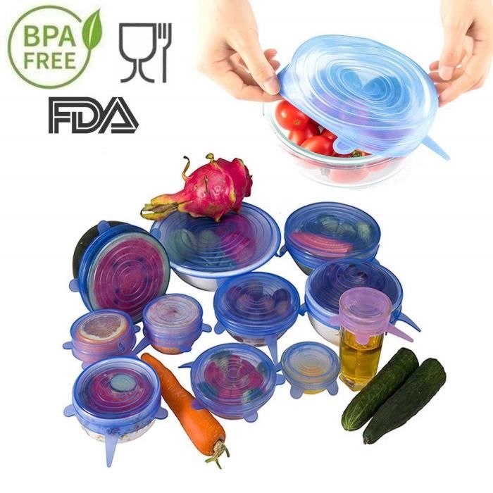 Pack12 Couvercle Extensibles Silicone Couvercle Universel De 6