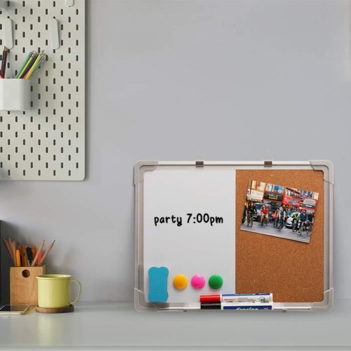 24 x 36 tableau d'affichage en liège non magnétique tableau effaçable à  sec cadre en aluminium pour bureau à domicile 