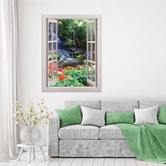 Oeuvre murale « Cascade » sur verre acrylique ou toile, tableau, impression photo, décoration pour votre salon - France