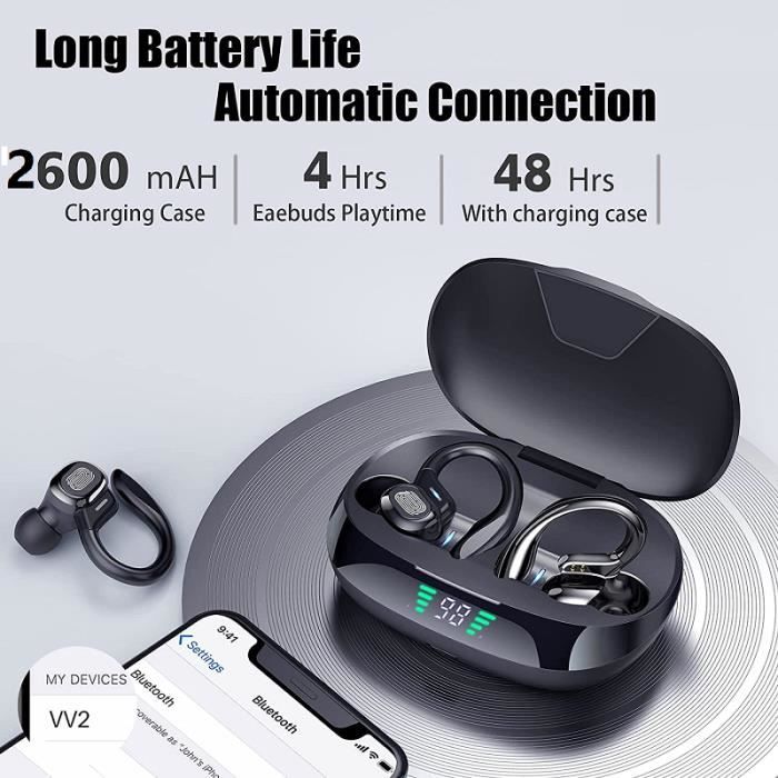 Écouteurs sans fil Bluetooth à commande tactile HiFi basse stéréo