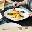 MALACASA Série ELISA, Lot de 6 Assiettes Diner Porcelaine, Service de Table Céramique - 9.75"/24.6*24.6*2.5cm-2