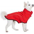 Blueberry Pet Manteau pour chien imperméable coupe-vent réfléchissante, Rouge, Longueur du dos 43cm, chaud et léger pour l'extérieur-2
