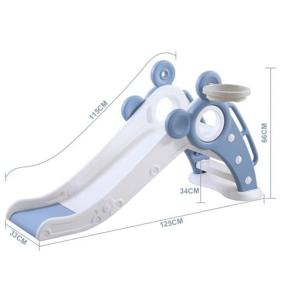Toboggan Enfant Pliable 2 en 1 avec Panier de Basket pour Enfants 3