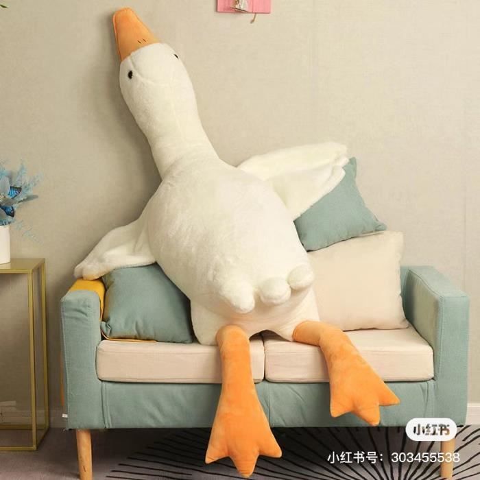 Canard Blanc - 190cm - énorme jouet en peluche d'oie blanche, Poupée d'oie  très douce, Oreiller cousu de cana