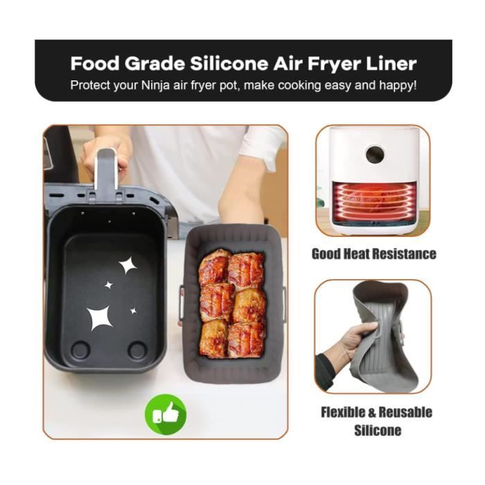 Lot De 3 Moules En Silicone Pour Air Fryer Echehi - 8 Pouces - Réutilisables - Compatible COSORI, Ninja, Tower