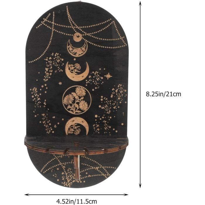 Support De Pendule En Bois De Pin Noir, Présentoir En Cristal Avec Plateau Support En Pierre De Sorciere Etagere Pour Fournitures Wiccanes~p124587470