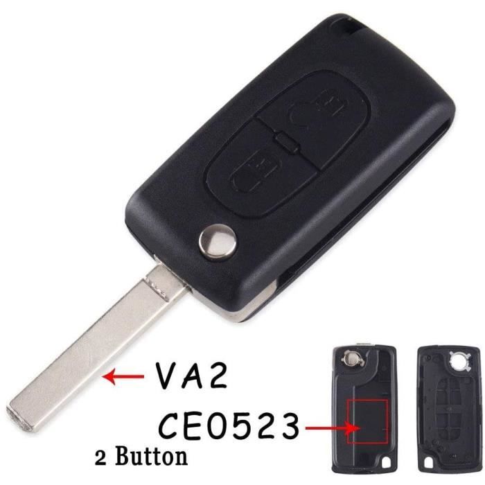 Acheter Coque noire de remplacement pour clé télécommande à 3 boutons, pour  citroën Peugeot C2 C3 C4 C5 C6 C8 SG