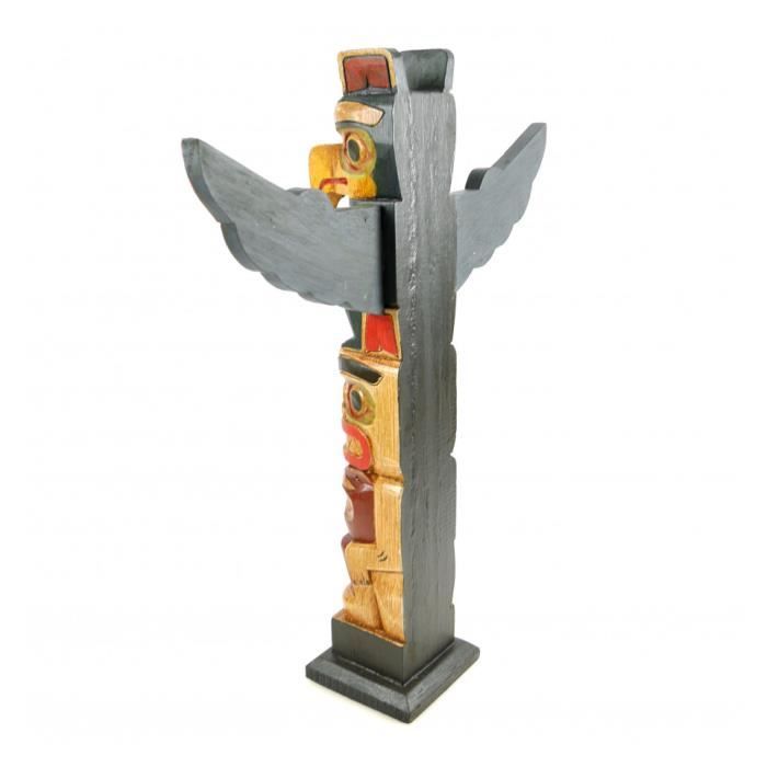 Totem Indien En Bois Massif Coco Papaya – 50 Cm – Multicolore – Neuf