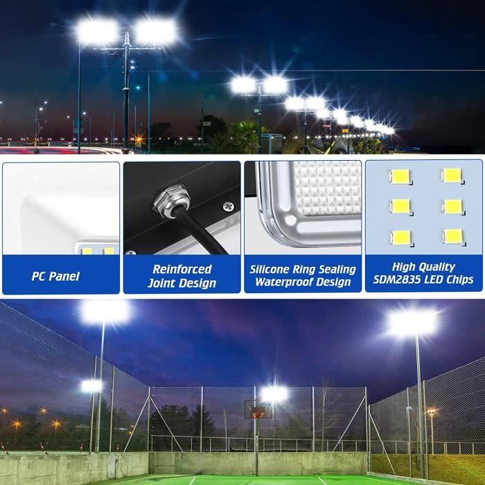 Projecteur LED Stade 100W IP65 – 12 000 Lumen - Éclairage Extérieur Terrain Sport Et Parking