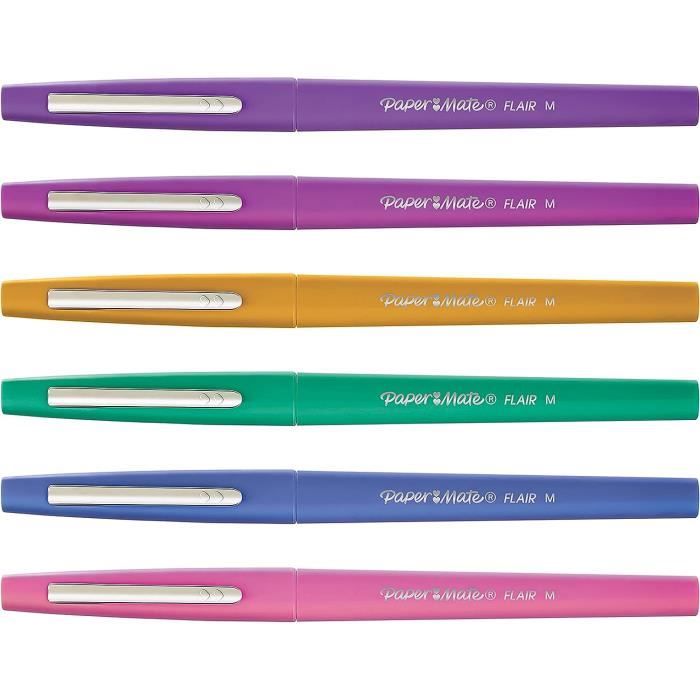 Paper Mate Flair Feutres de Coloriage - pointe moyenne (0,7 mm) -  Assortiment de couleurs - Lot de 16