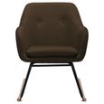 Chaise à bascule JM - Fauteuil à bascule salon - Style Moderne - Marron Tissu 60x71x79cm|5870-3